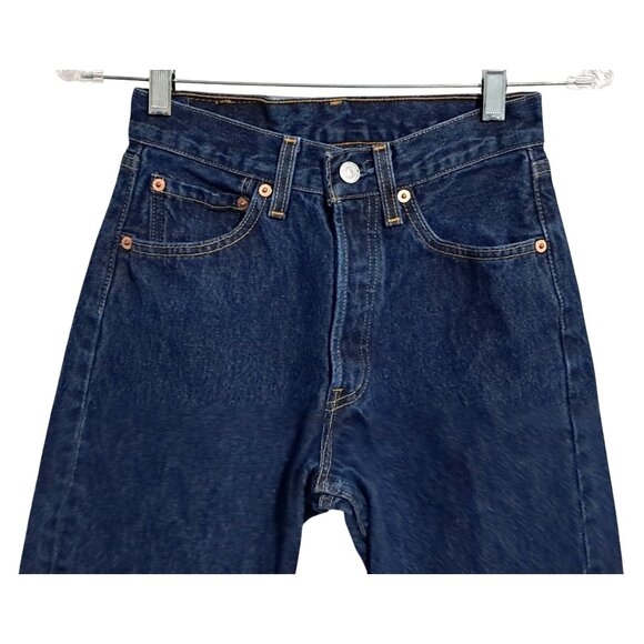 Vintage 90s Levis 501 Womens Jeans Button Fly Tagged W26 L30 USA  Blue Denim Dar - Picture 5 of 9